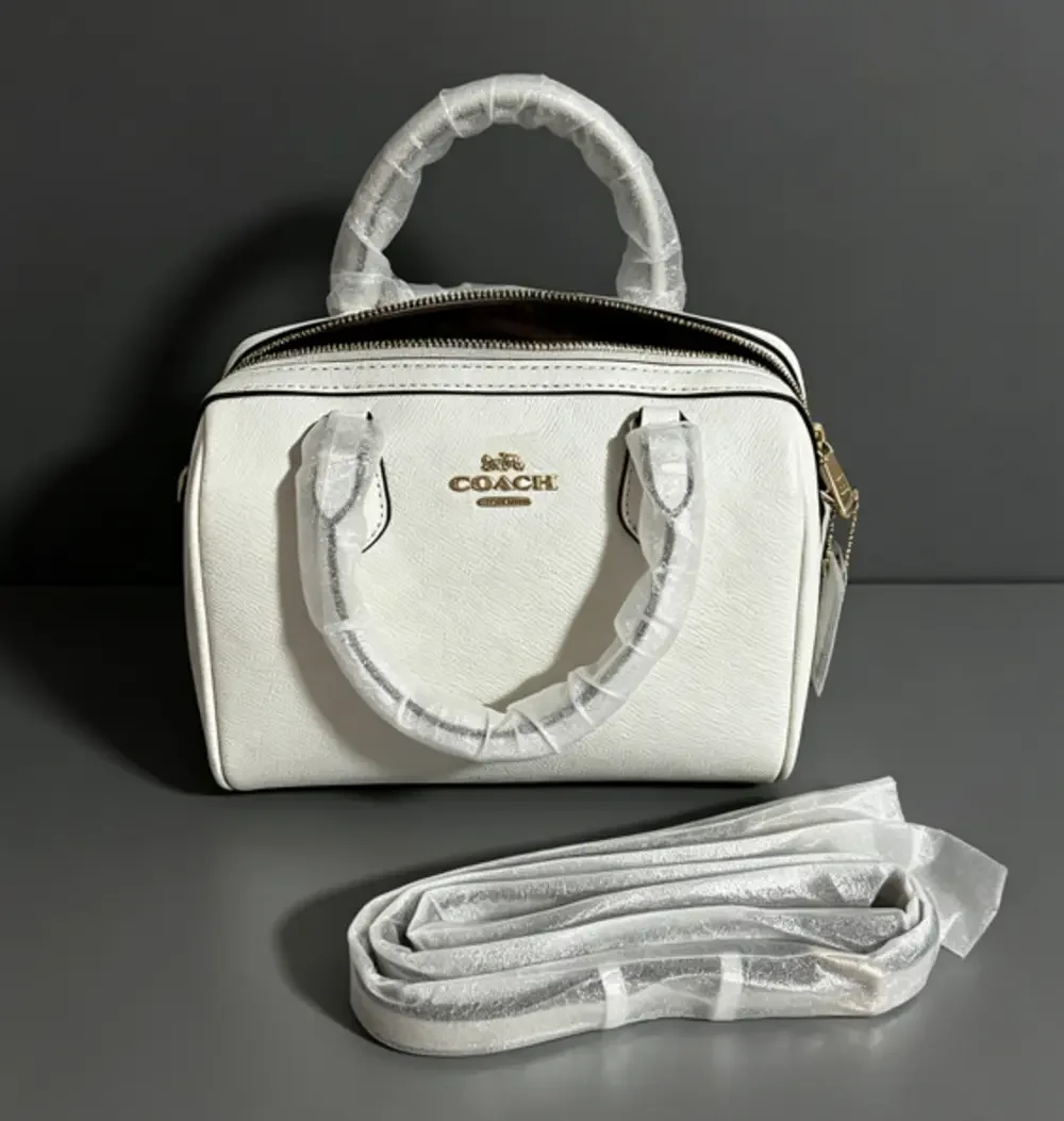 Coach Mini Carey Signature Denim Light Pink Crossbody Bag